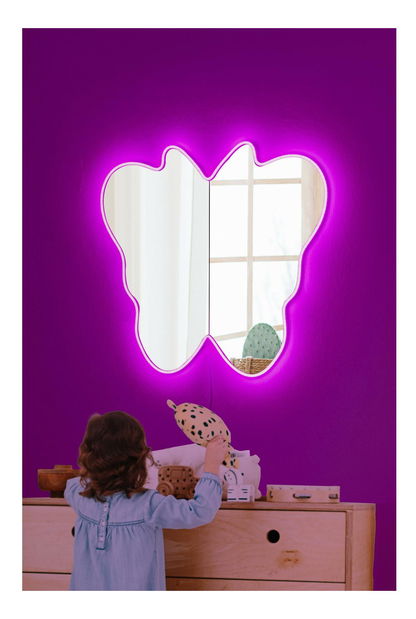 Zrcadlo Loviso (růžová) (s osvětlením)
