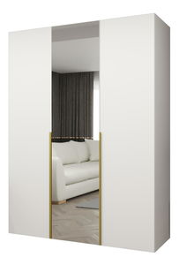 Šatní skříň 150 cm Alice 2 (bílá + zlatá)