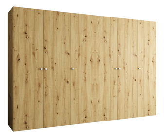 Šatní skříň 300 cm Parna 1 (dub artisan + stříbrná)