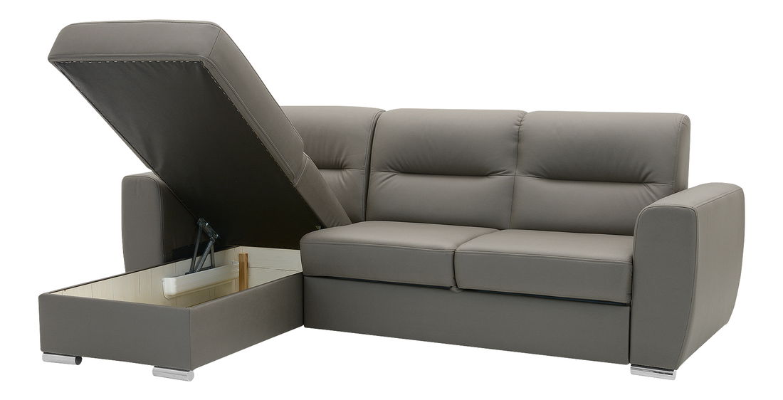 Rohová sedačka Renold (hnědá) (s úl. prostorem)