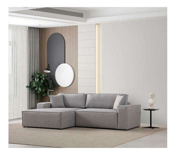 Rohová sedačka Pirlofenzza (s úl. prostorem) (L) (světle šedá)
