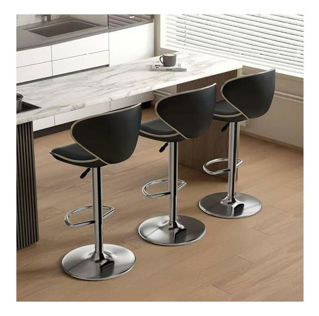 Barová židle Heidi (černá + chrom)