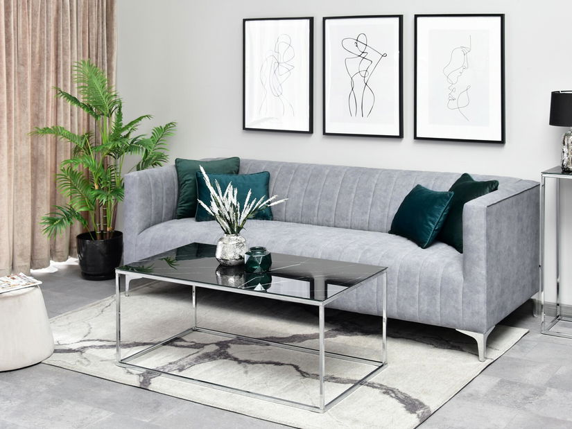 Konferenční stolek Bella Xl (černý mramor + chromová)