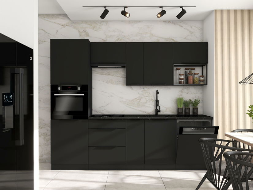 Kuchyňská police Onnea (černá matná + černá)