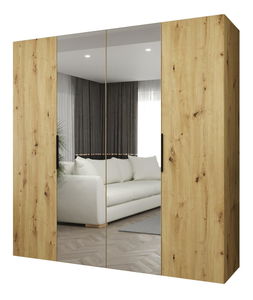 Šatní skříň 200 cm Mirabella 2 (dub artisan + černá)