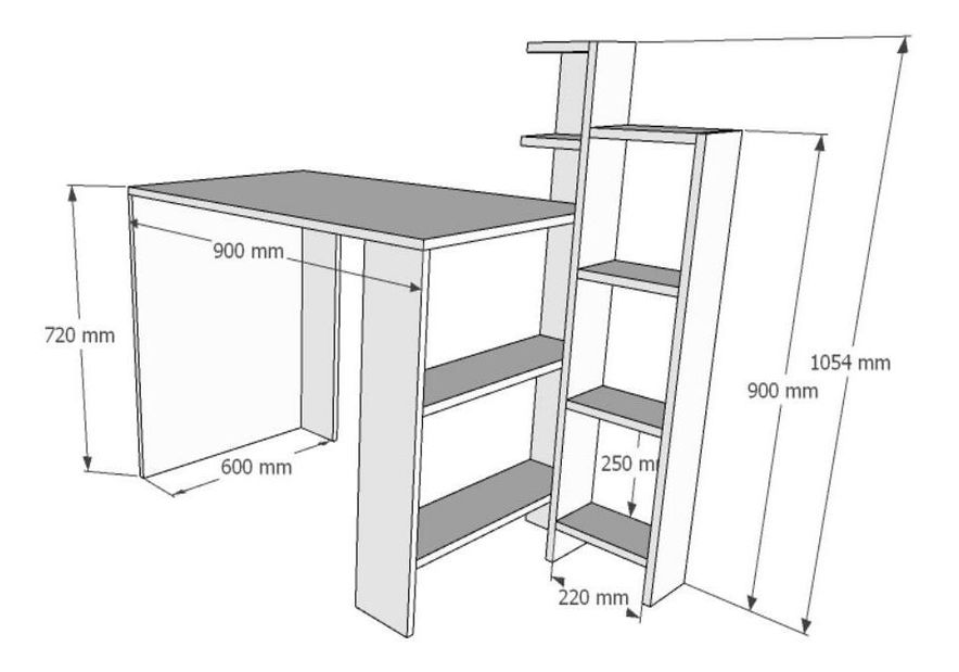  PC stolek Binuve (antracit)