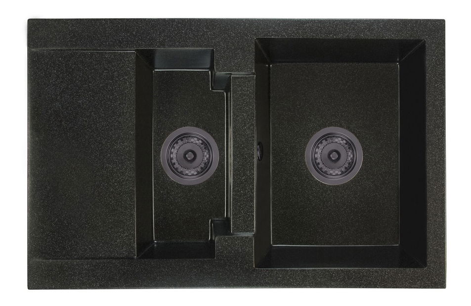 Kuchyňský dřez Dortuna (černá + textura) (s 1 otvorem pro baterii) (L)