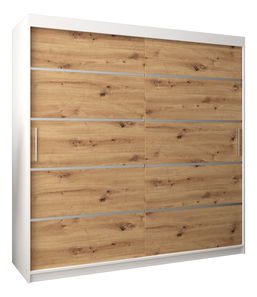 Šatní skříň 250 cm Verika 1 250 (bílá + dub artisan)