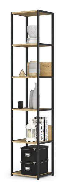 Regál Izumi (černá + dub artisan)