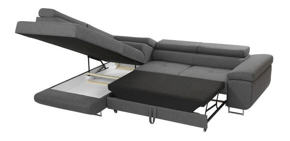 Rohová rozkládací pohovka Talvio (P) (soft 029 (šedá) ekokůže + lux 05)