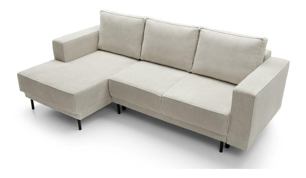 Rohová sedací souprava Rodriguez mini (L) (béžovošedá + černá)