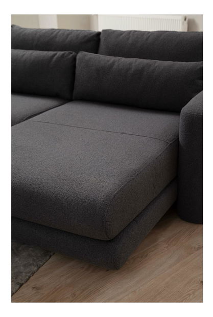 Rohová sedačka Lelysena (P) (šedá + černá)