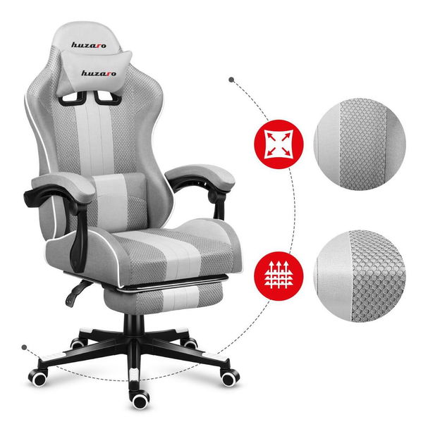 Herní křeslo Fusion 4.7 (bílá + šedá)