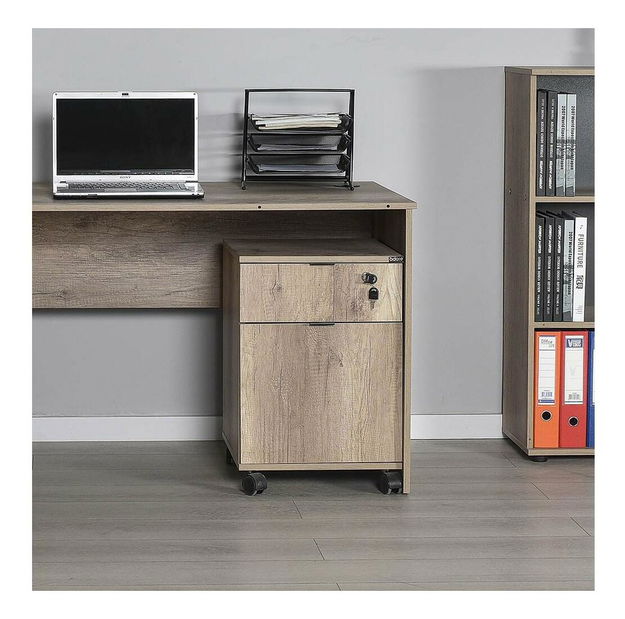 Skříňka na kolečkách Putesu (ořech světlý)