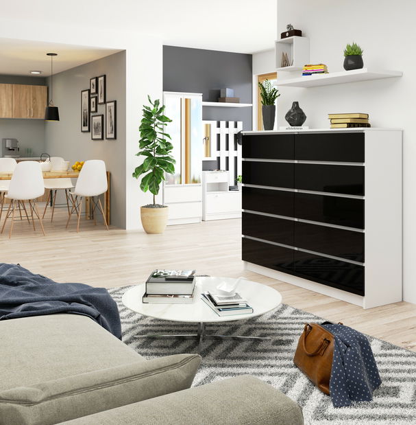 Komoda Keanu V (černý lesk)