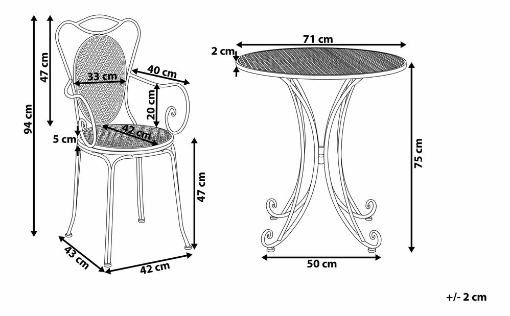 Zahradní set Cinque (šedá) *výprodej