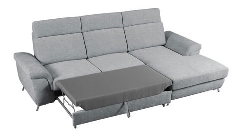 Rohová sedačka Porkana (tmavě šedá) (s úl. prostorem) (L)