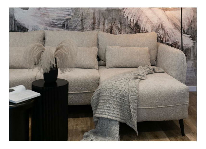 Rohová sedací souprava Eilish (P) (světlobéžová + černá)