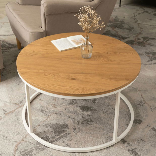 Konferenční stolek Aparentar Max (dub + bílá)