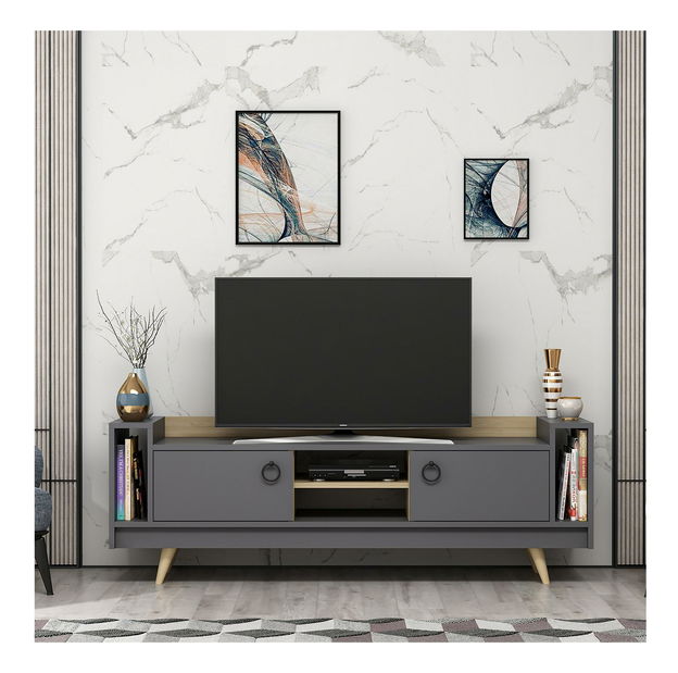 TV stolek/skříňka Popilo (dub + antracit)