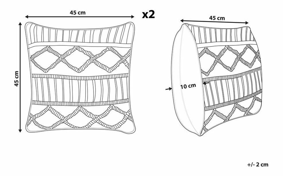 Sada 2 ozdobných polštářů 45 x 45 cm Kardi (vícebarevná)