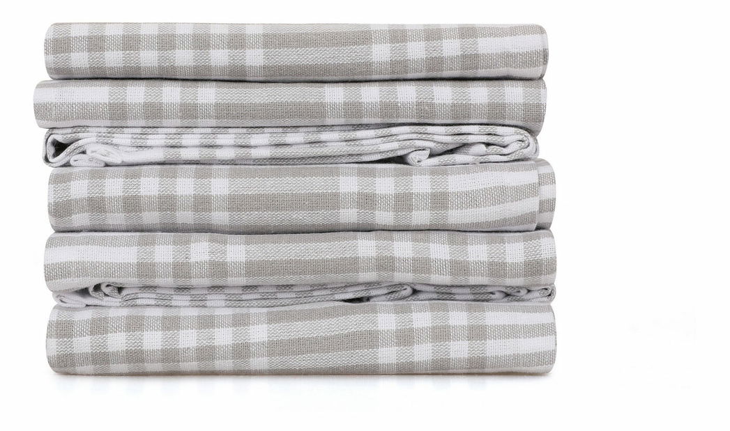 Sada utěrek (10 ks.) Klarisa (šedá + bílá)