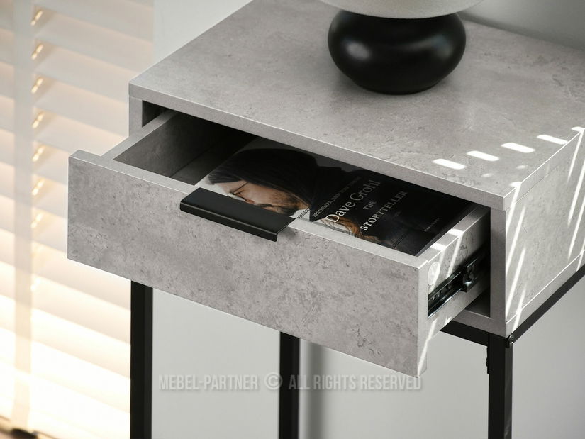 Konzolový stolek Norma S (beton + černá)
