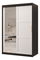 Šatní skříň Riven 2 120 (černá matná + bílá matná) (se zrcadlem)