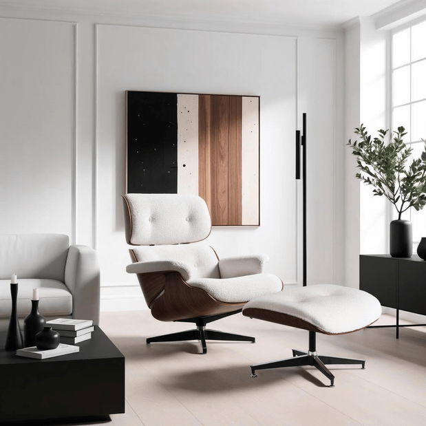  Křeslo s podnožkou Procesion (bílá)