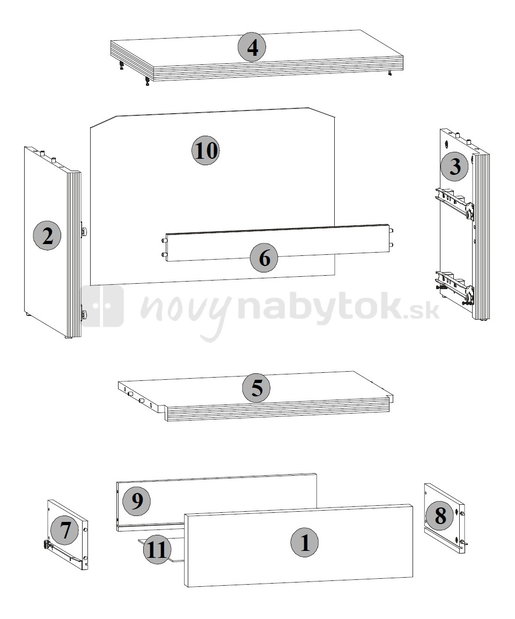 Noční stolek BRW DOORS HKOM2S 4/6 