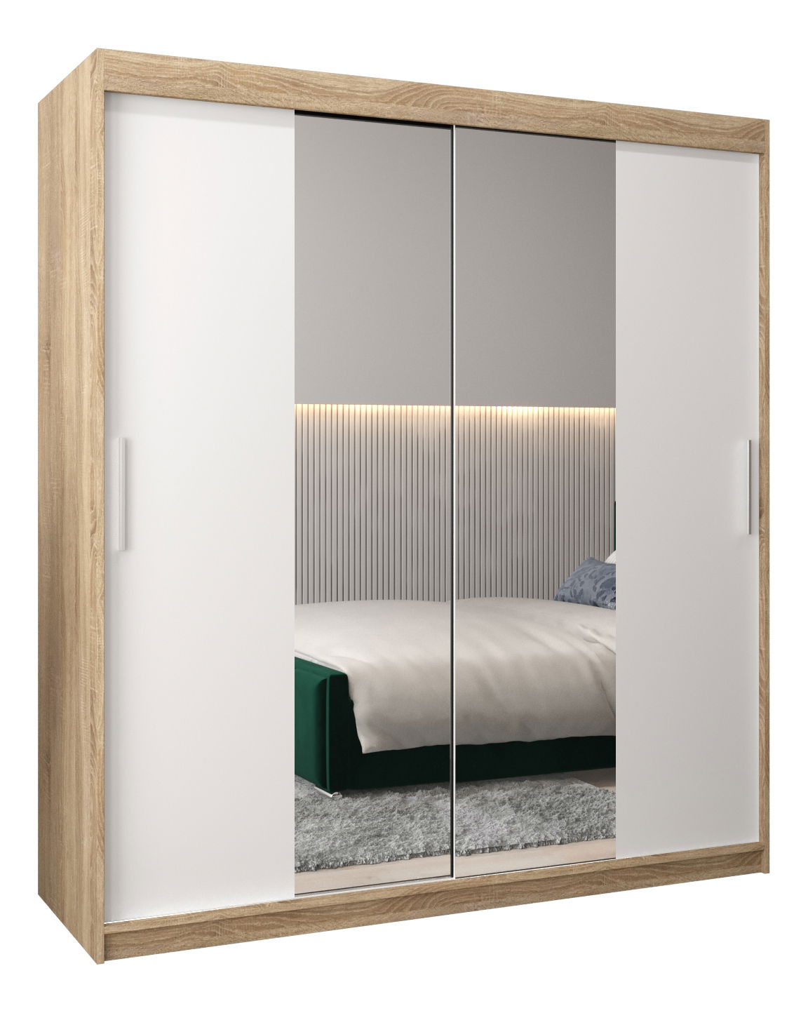 Šatní skříň 180 cm Toki 1 (Dub sonoma + Bílá matná)