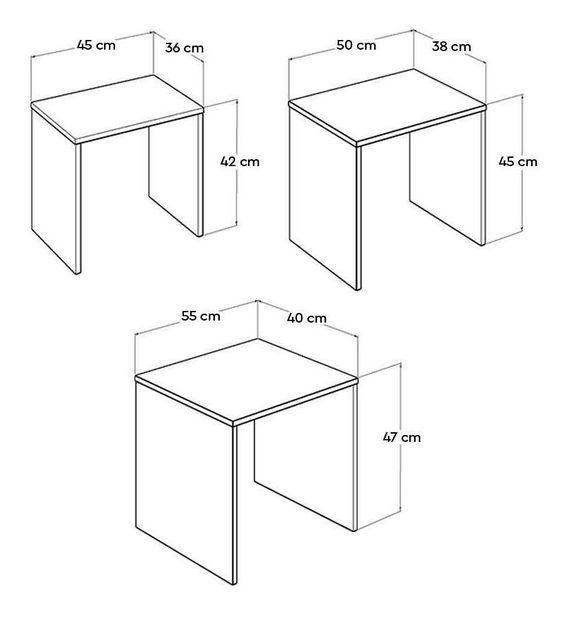 Set 3ks. konferenčních stolků Losuku 2 (ořech světlý)