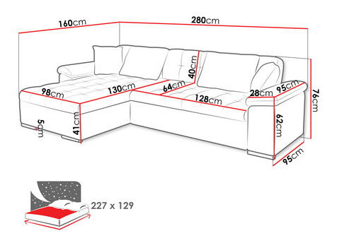 Rohová sedací souprava Dante (bílá)
