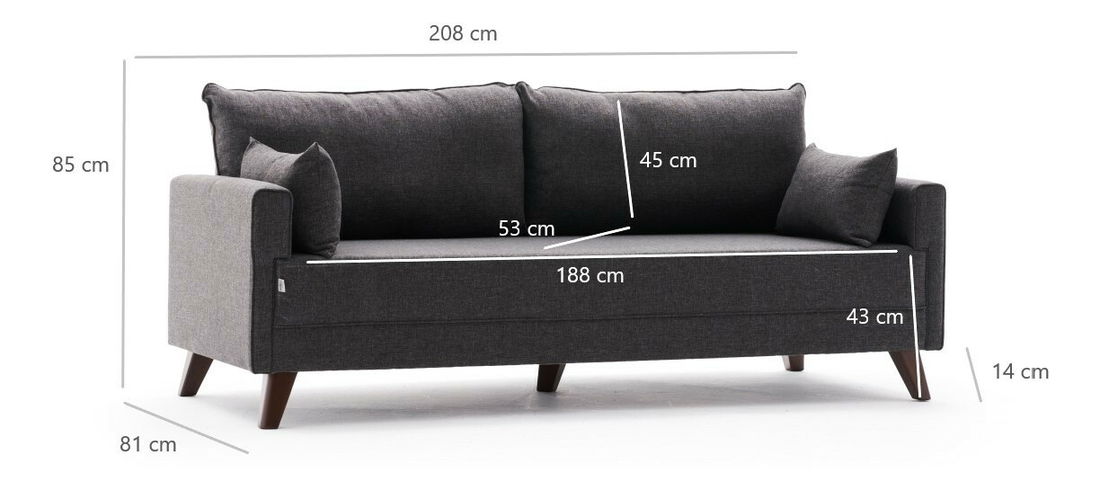 Rozkládací pohovka Bellina (antracit)