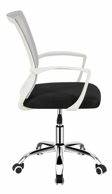 Kancelářské křeslo ISOLDA (šedá + černá + bílá + chrom)
