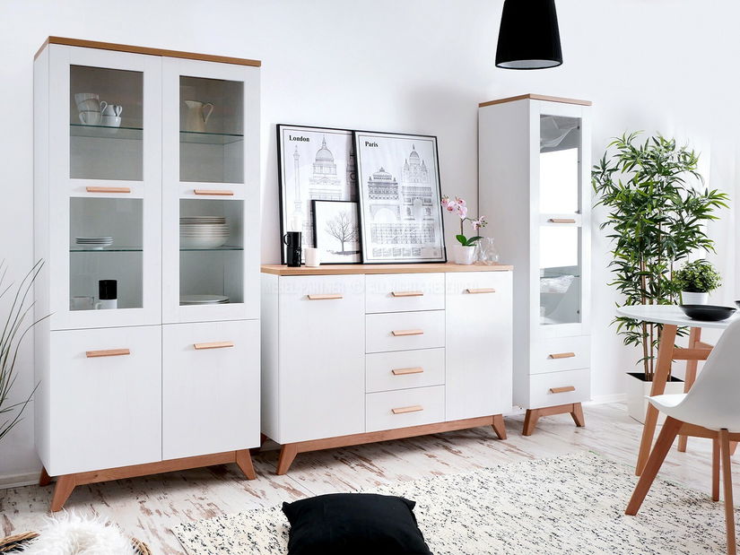 Nábytek do jídelny Bajas 02 (bílá + dub)