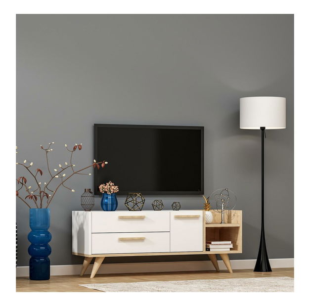  TV stolek/skříňka Movopu 3 (dub safírový + bílá)