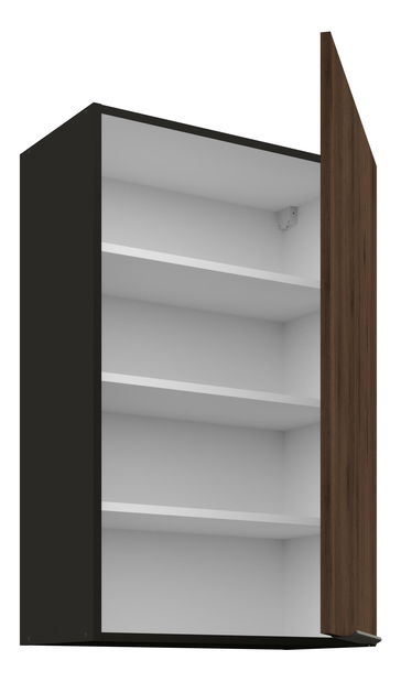 Horní kuchyňská skříňka Manana 60 G 90 1F (korpus: černá matná + fronta: ořech okapi)