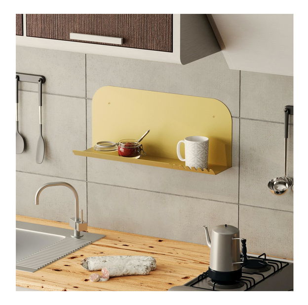 Nástěnná police Longoan 2 (zlatá)