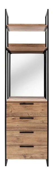 Regál Denoletta (se zrcadlem) (borovice atlantická + černá)