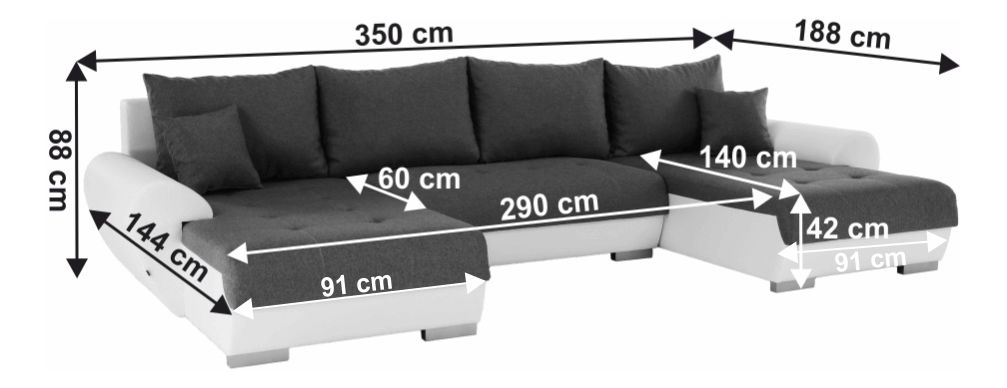 Rohová sedací souprava Trendy (ekokůže 26 + Malmo 90) (P)