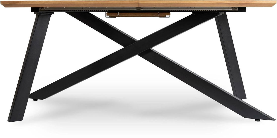 Rozkládací jídelní stůl Hinchandose (dub zlatý + černá) (pro 6-10 osob)