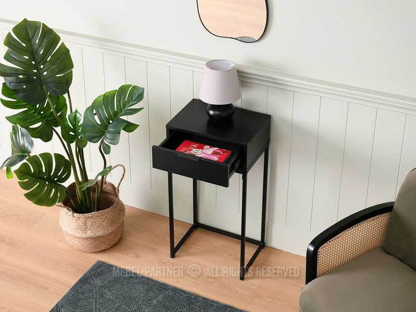 Konzolový stolek Norma S (černé dřevo + černá)