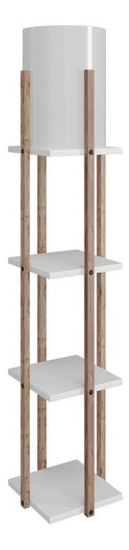 Stojanová lampa s policemi Narakotta 1 (přírodní + bílá)