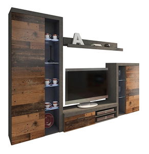 Obývací stěna Rudby (old mat + matera) (bez osvětlení)