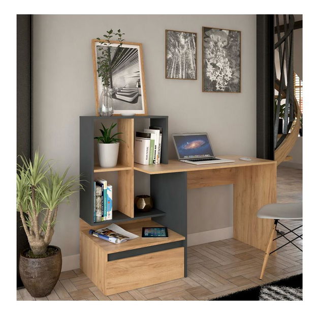 PC stolek Eugenika (dub craft zlatý + grafit)