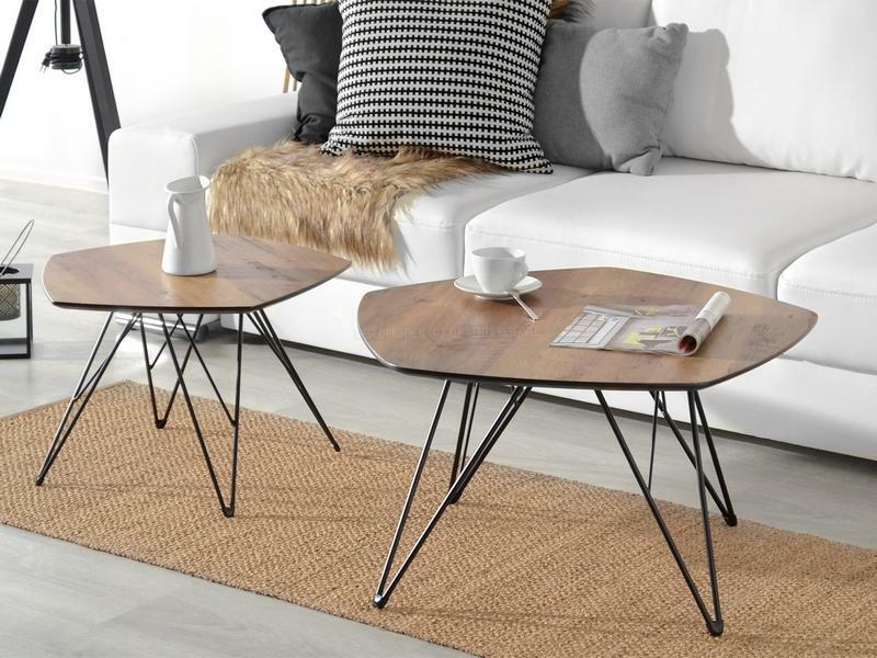 Konferenční stolek Petal Zest Xl (ořech + černá)