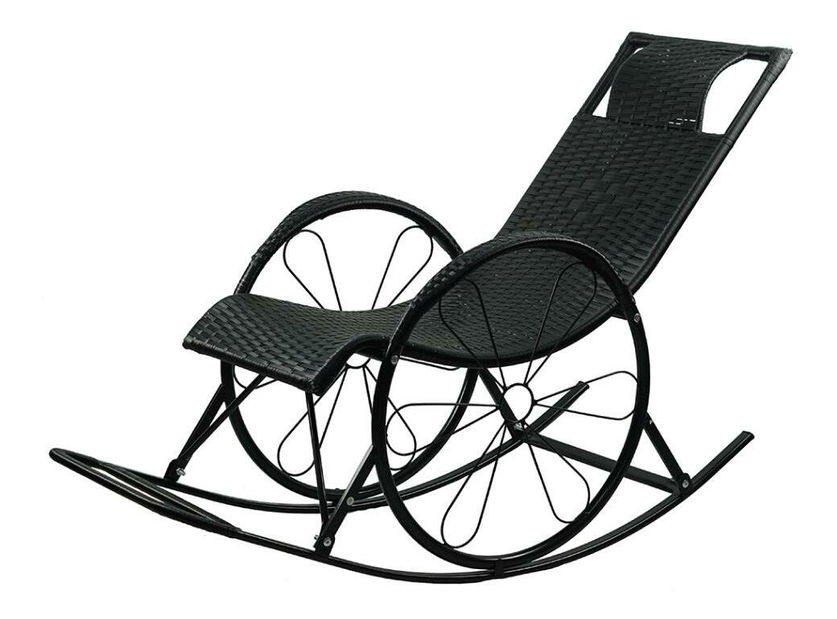 Houpací křeslo Rokefeler (ratan + černá)