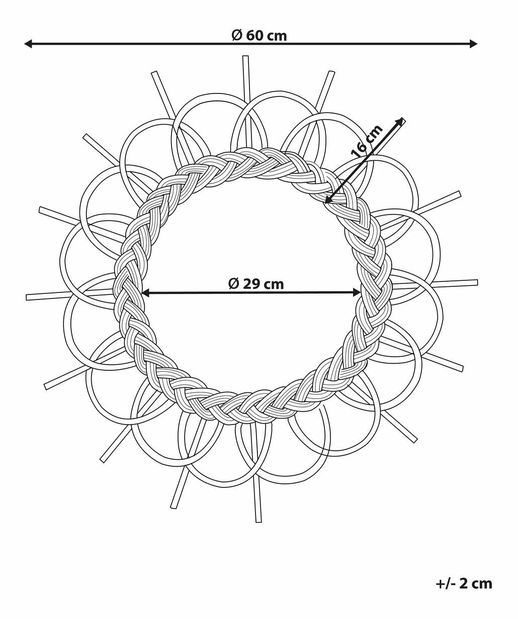 Nástěnné zrcadlo Thais (béžová)