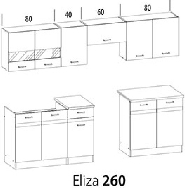 Kuchyně Estell 260 cm